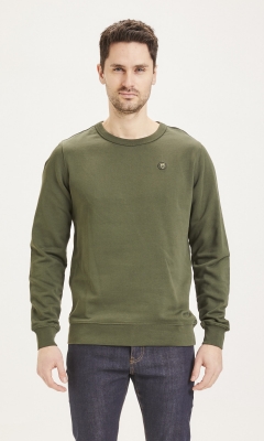 Elm Basic Badge Sweat - green melange